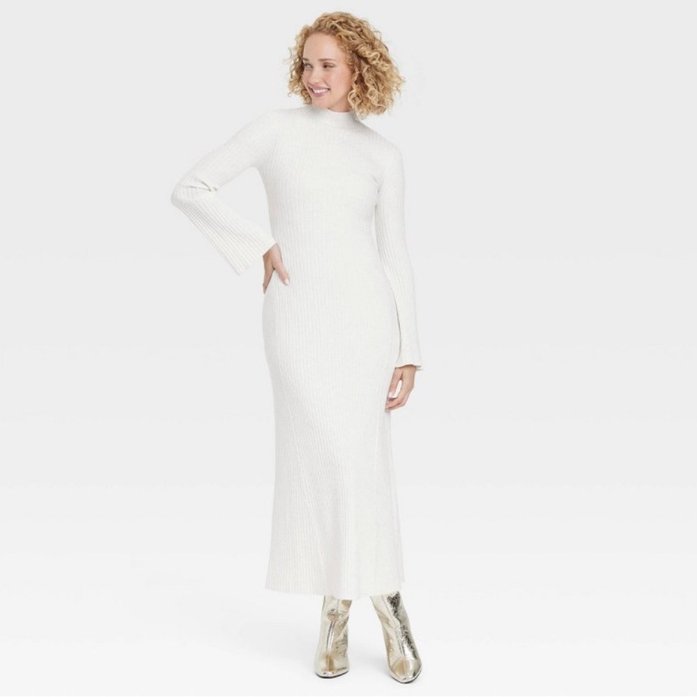 NWOT Women's Long Sleeve Maxi Sweater Dress - A New Day